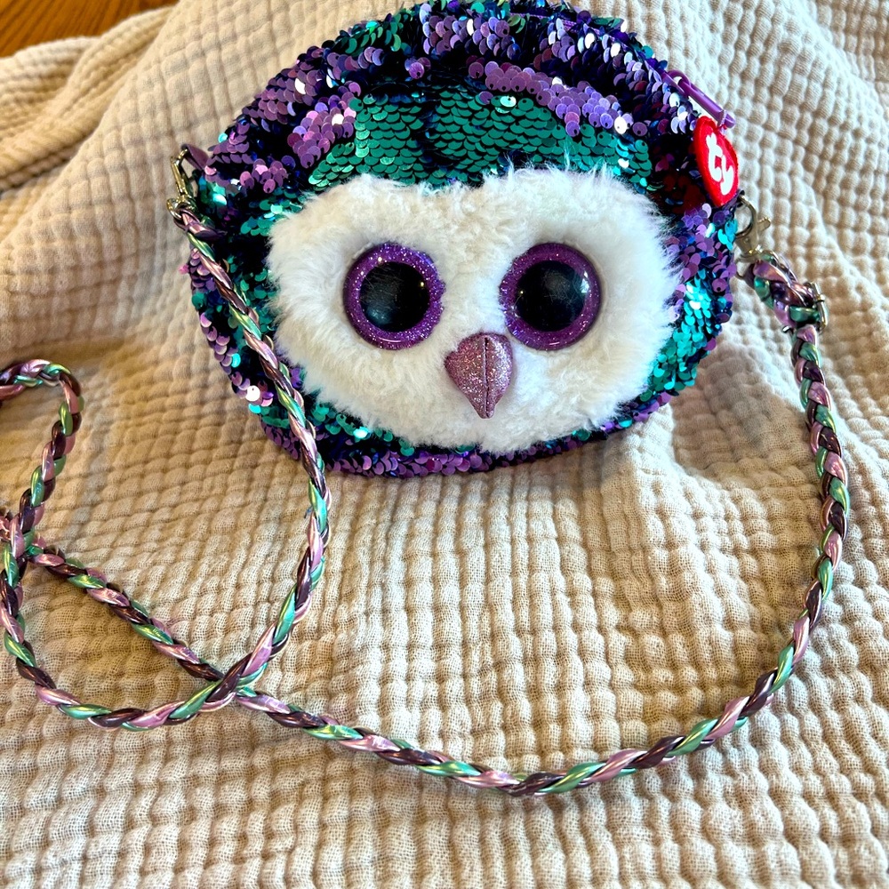 TY Fashion Moonlight the Owl Sequin Purse, part of the Ty Beanie Boo collection
